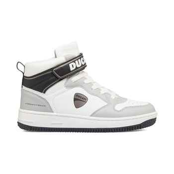 Sneakers alte bianche e grigie da ragazzo Ducati Barsaba 3 GS, Brand, SKU s352500155, Immagine 0